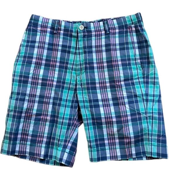 Vineyard Vines by Shep & Ian Green Pink Plaid Golf Shorts Size 32 - Picture 1 of 5